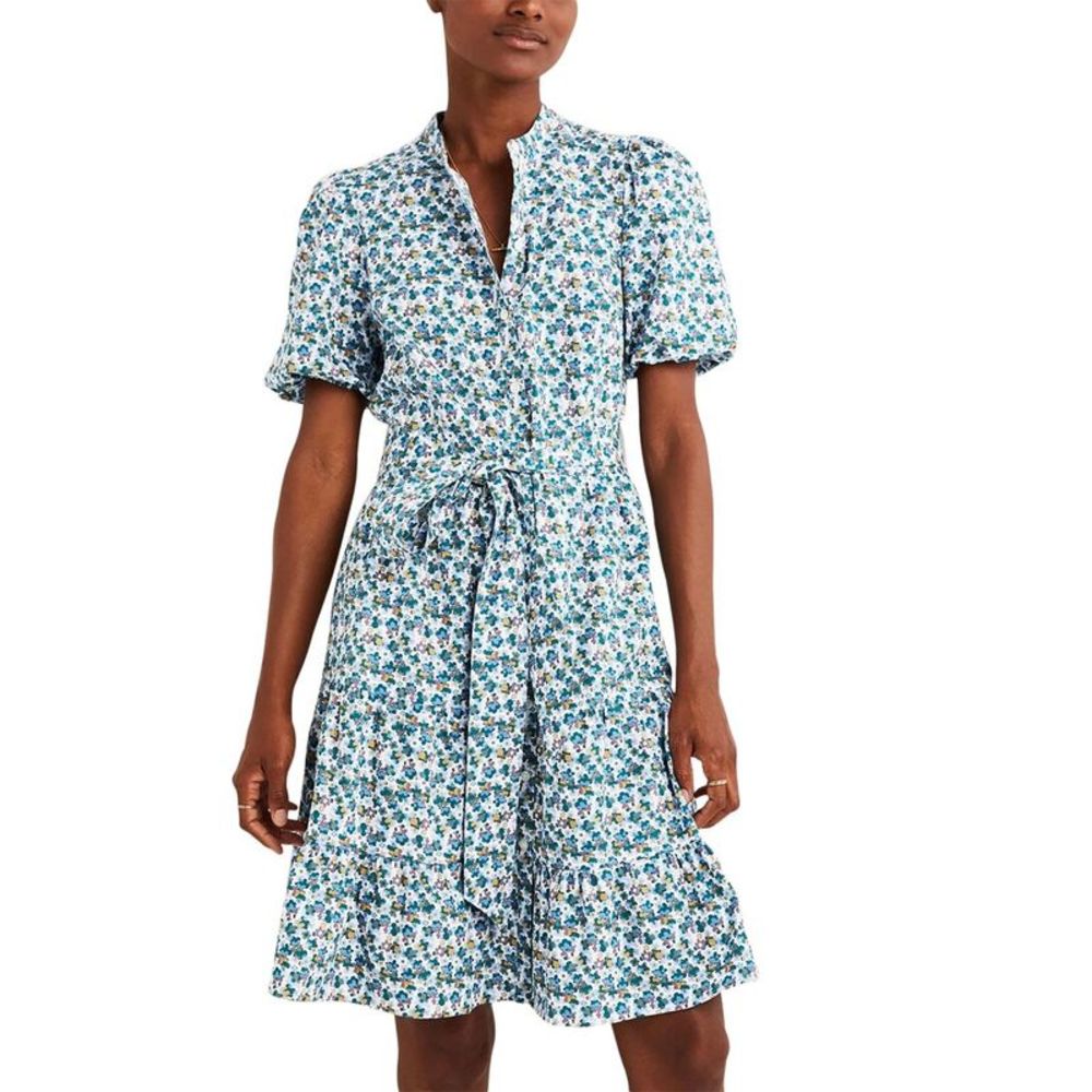 Boden Floral Tiered Shirt Dress NWT